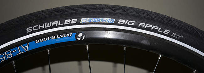 Photograph of side wall of Schwalbe Big Apple K-Guard bike tire.